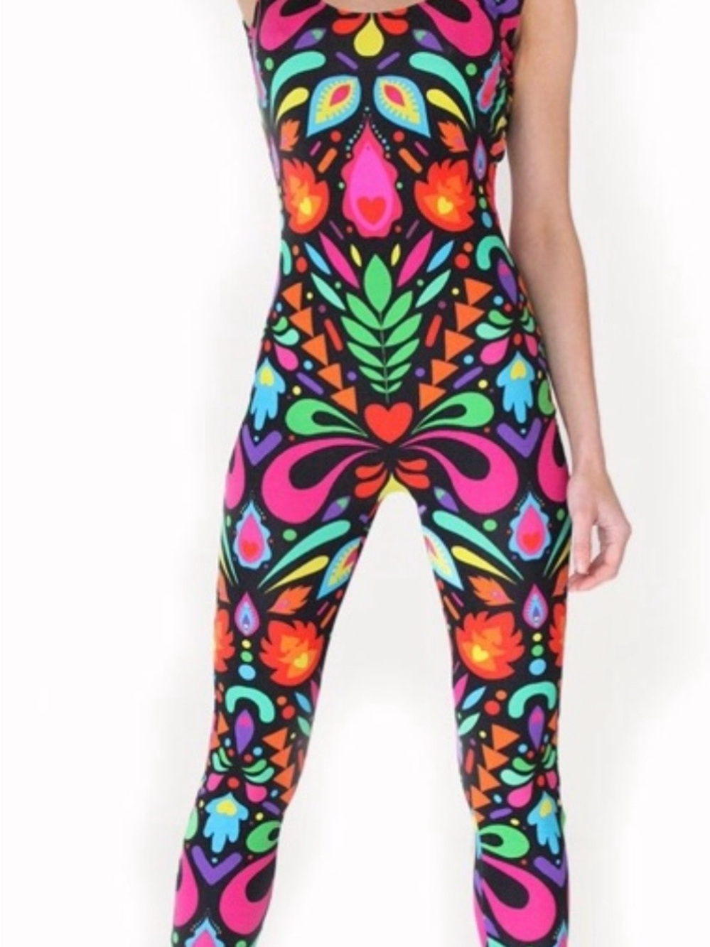 Vibrant Floral Psychedelic Jumpsuit - Multicolor